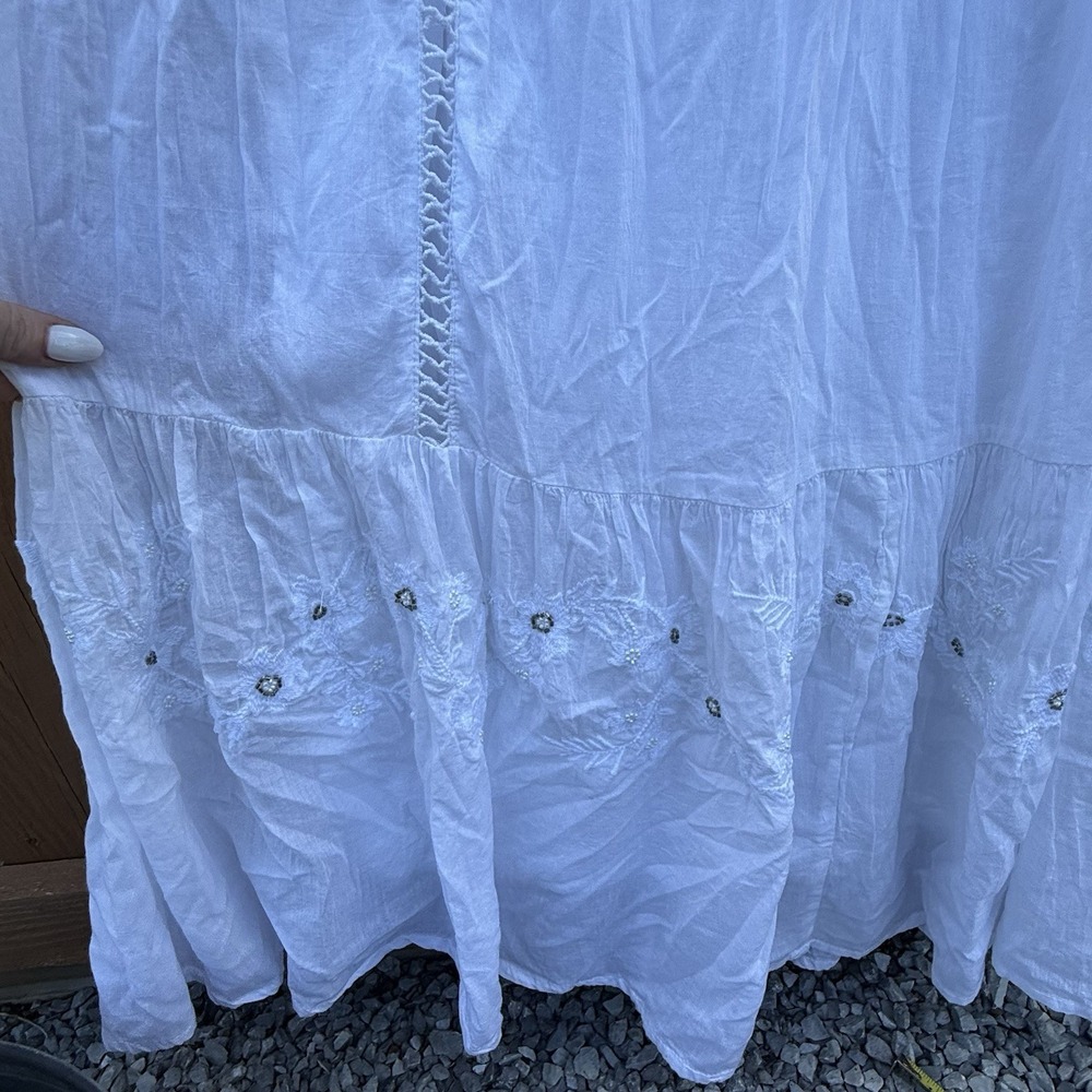 Flint & Moss Cotton Embroidered Size Small Wedding Beach Maxi Dress Boho Hippie - Picture 6 of 9
